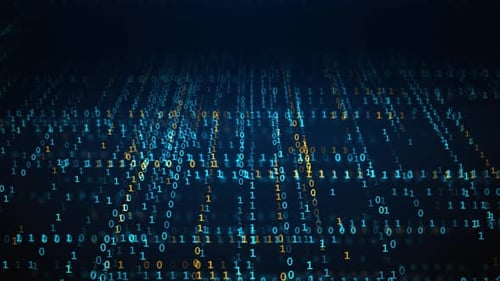 Données binaires de haute technologie déplaçant les informations numériques sur l'écran