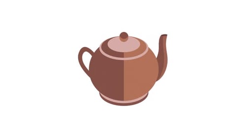 Modern Isometric Teapot Build Up Animation