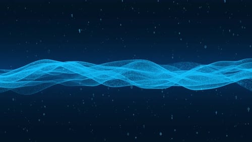 Technology Digital Wave Background Concept Motion Waving Dots Texture Particles Cyber 3D