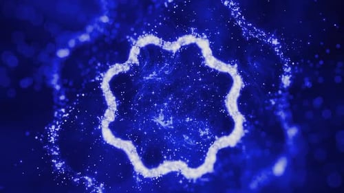 Abstract Blue Particle Star Shape Reveal Logo Opener