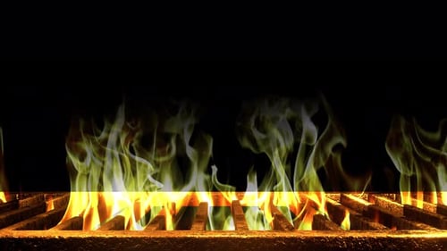 Feuerflammen auf transparentem Hintergrund. Alpha-Kanal.