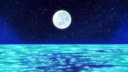 Luna llena sobre el paisaje del océano