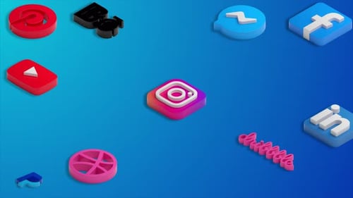 Fond d'animation d'Icones de médias sociaux