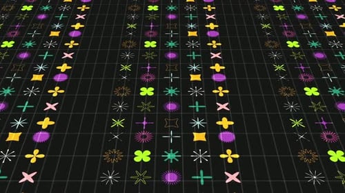 Geometric Icons Loop Background