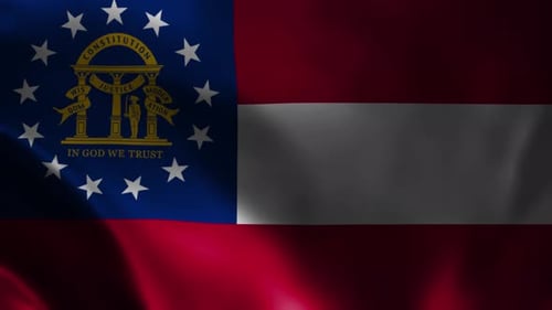 Waving Georgia State Flag Realistic Animation Loop
