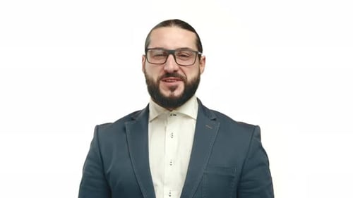 Smiling Businessman Portrait on White Background