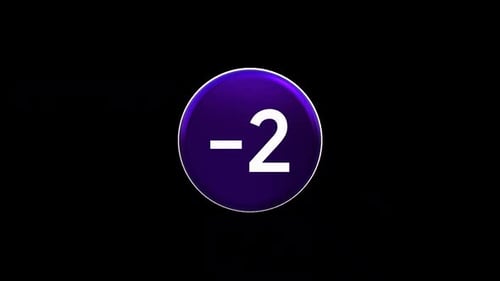 3D Rotating Purple Circle Number 2 Countdown