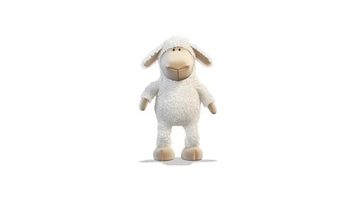 Animated 3D Sheep Character Saluting Gesture