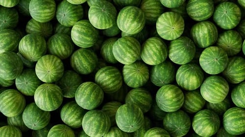 Animated Watermelons Rotating Fresh Produce Background