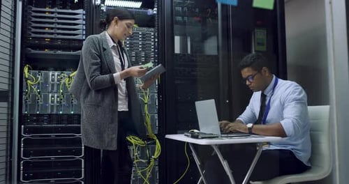 Data Team Brainstorming in the Server Room