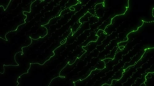 Electric Sound Wave Particle Moving. Fractal Particle Moving Animation. Fractal Particle Signal