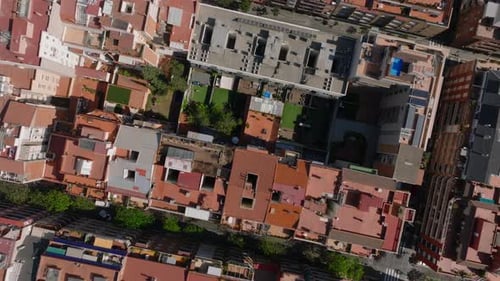 Top Down Footage of Apartment Buildings in Residential Urban Borough in City Various Houses with