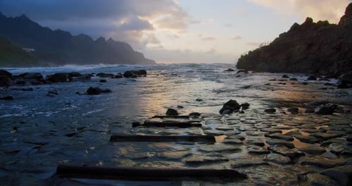 Playa De Benijo Beach in the North of Tenerife Canary Islands Spain