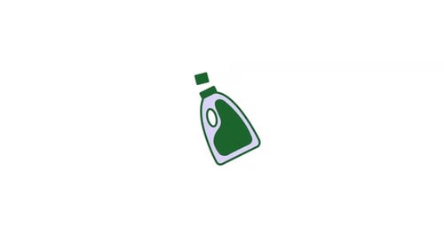 Animated Flat Design Detergent Bottle Shaking Icon