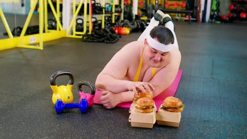 Big Fat Sportsman Burger In Gym