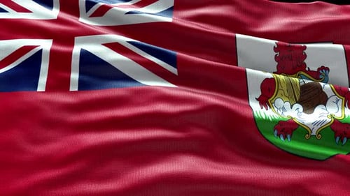 Realistic Waving Bermuda Flag Seamless Loop Animation