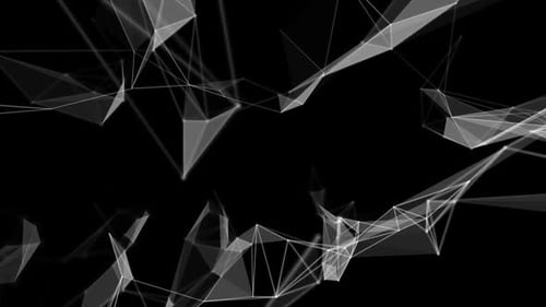 Animationsdesign mit geometrischen Verbindungspunkten und Partikelelementen