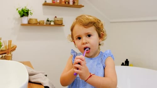 The Child Brushes His Teeth