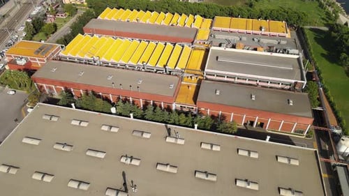 aerial factory buildings