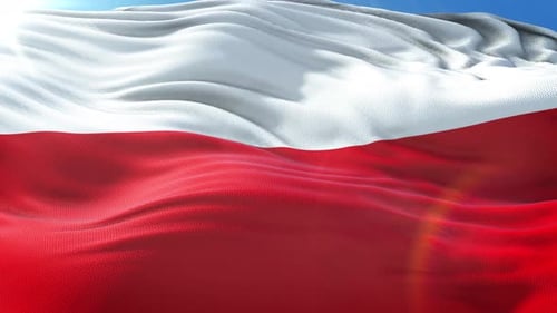 Realistic Waving Polish Flag Animation