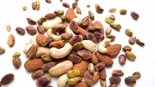 Fresh Good Pistachio Healthy Nuts View On White Table Background