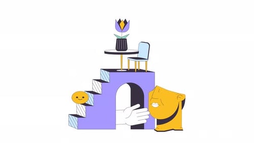 Abstract Staircase Line 2D Loading Animation