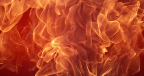 Fiery Red Fireball in Super Slow Motion