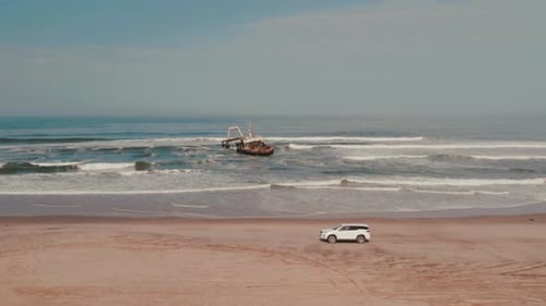Offroad Road Trip on the Beach of Namibia with Zeila Shipwreck Skeleton Coast