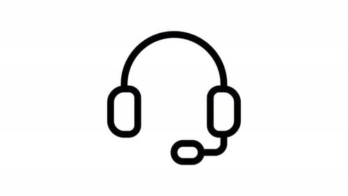 animación de iconos de línea de auriculares