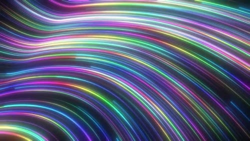 Abstract Neon Glowing Lines Flowing Background Loop