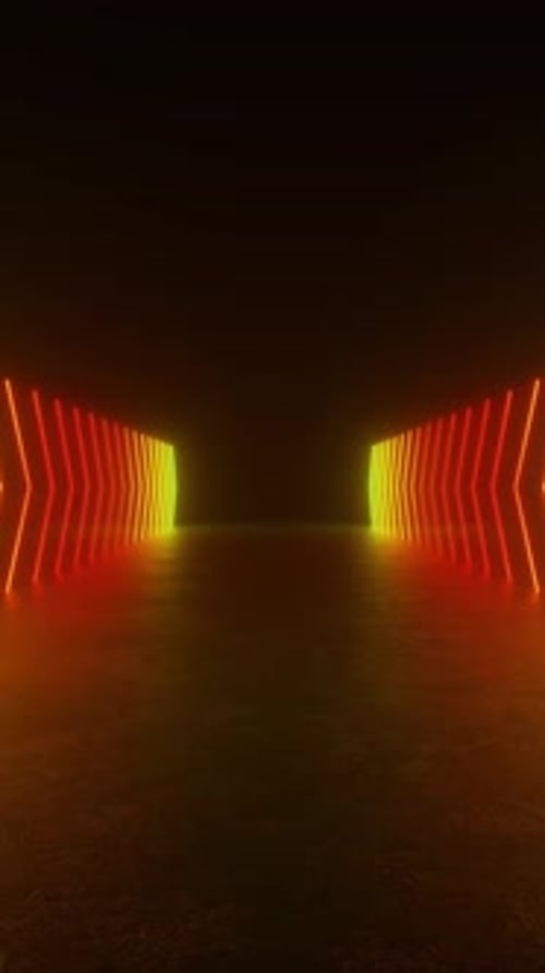 A tunnel of neon lights