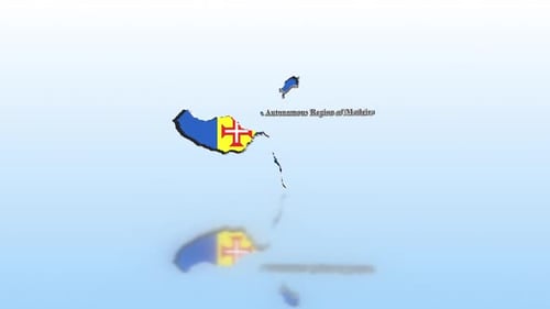 Animated 3D Map and Flag Reveal for Madeira