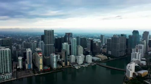 Aerial view of Miami downtown, Florida, United States.