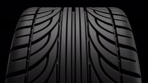 Looping 3D Street Tire Rotating Loop with Alpha Channel
