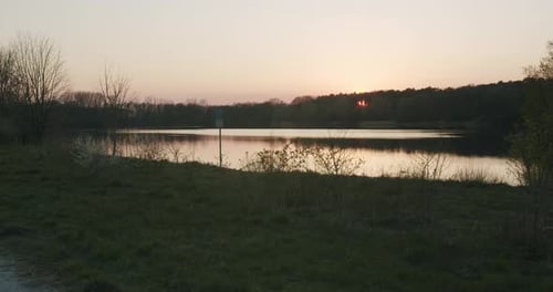 lost in paradise sunset lake in the evening