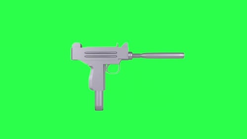 Uzi Weapon 3d object rotating in loop