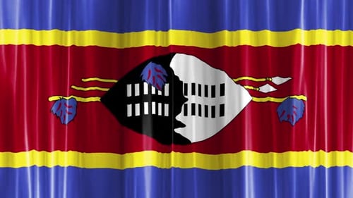 Eswatini Flag Waving Fabric Loop Background