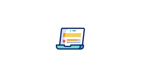 Flat Design Laptop Icon Animation for Technology