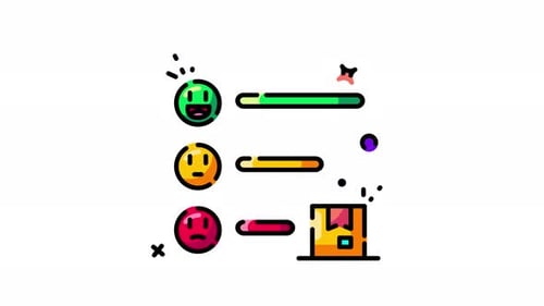 Animated Customer Feedback Rating Emojis and Progress Bars