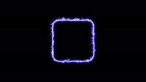 Electric Neon Square Glowing Frame Loop