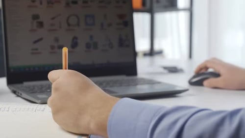 Online shopping from laptop, close-up.