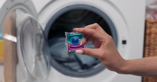 Washing Machine with Laundry Detergent Pod