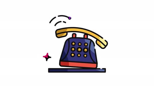Animated Ringing Retro Telephone Icon