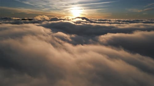 Aerial View of Clouds at Sunrise