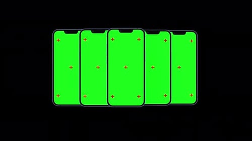 Creative animated smartphone mockup on transparent background. Alpha channel.