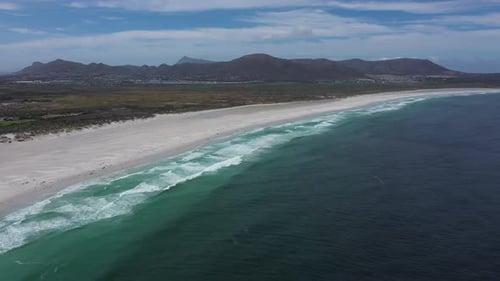 Drone View of Famous Noordhoek Beach in Cape Town