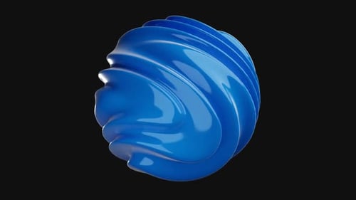 Abstract Blue Morphing Fluid Shape Background Loop