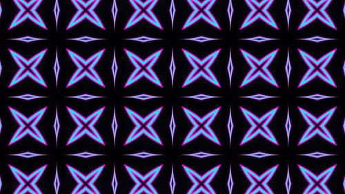Cyan And Pink On Black Abstract Star Patterns Background Vj Loop Animation In HD