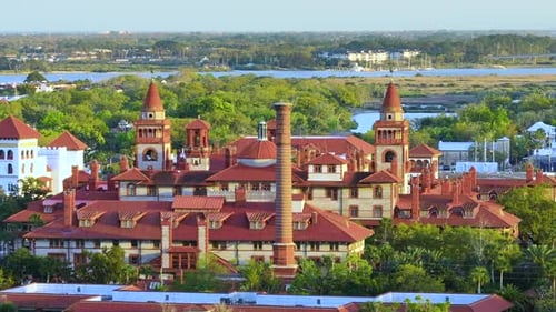 Vue aérienne du Flagler College dans la vieille ville de St Augustine en Floride Architecture américaine