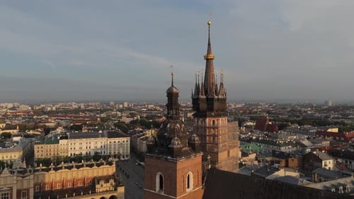 Aerial View of the Church of the Assumption of the Blessed Virgin Mary Bazylika Mariacka on the
